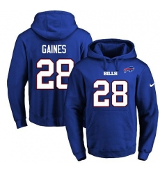 NFL Men's Nike Buffalo Bills #28 E.J. Gaines Royal Blue Name & Number Pullover Hoodie