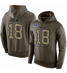 NFL Nike Buffalo Bills #18 Andre Holmes Green Salute To Service Men's Pullover Hoodie