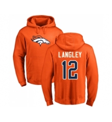 Football Denver Broncos #12 Brendan Langley Orange Name & Number Logo Pullover Hoodie