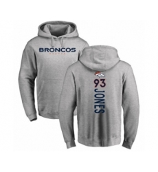 Football Denver Broncos #93 Dre'Mont Jones Ash Backer Pullover Hoodie