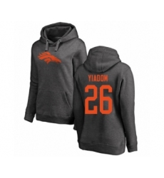 Football Women's Denver Broncos #26 Isaac Yiadom Ash One Color Pullover Hoodie