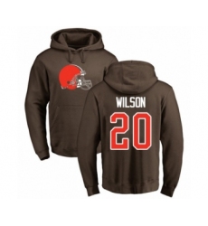Football Cleveland Browns #20 Howard Wilson Brown Name & Number Logo Pullover Hoodie