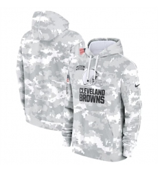 Men's Cleveland Browns 2024 Arctic Camo Salute To Service Club Fleece Pullover Hoodie