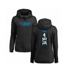 Football Women's Carolina Panthers #4 Joey Slye Black Backer Pullover Hoodie