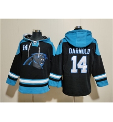 Men's Carolina Panthers #14 Sam Darnold Black Ageless Must-Have Lace-Up Pullover Hoodie