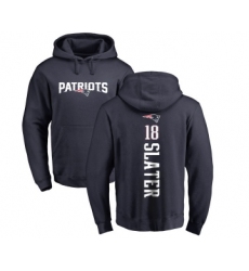 Football New England Patriots #18 Matthew Slater Navy Blue Backer Pullover Hoodie