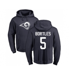 Football Los Angeles Rams #5 Blake Bortles Navy Blue Name & Number Logo Pullover Hoodie