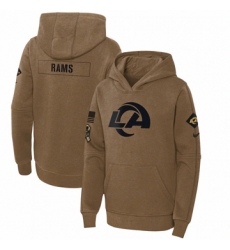 Youth Los Angeles Rams Nike Brown 2023 Salute to Service Club Fleece Pullover Hoodie