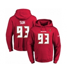 Football Men's Tampa Bay Buccaneers #93 Ndamukong Suh Red Name & Number Pullover Hoodie