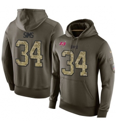 NFL Nike Tampa Bay Buccaneers #34 Charles Sims Green Salute To Service Men's Pullover Hoodie