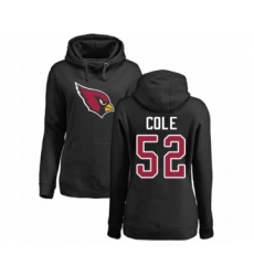 Football Women's Arizona Cardinals #52 Mason Cole Black Name & Number Logo Pullover Hoodie