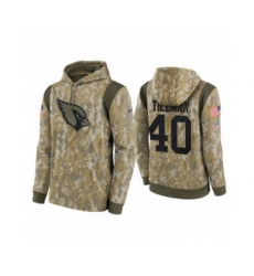 Men's Arizona Cardinals #40 Pat Tillman Camo 2021 Salute To Service Therma Performance Pullover Football Hoodie