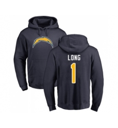 Football Los Angeles Chargers #1 Ty Long Navy Blue Name & Number Logo Pullover Hoodie