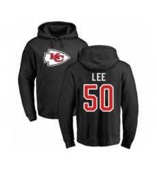Football Kansas City Chiefs #50 Darron Lee Black Name & Number Logo Pullover Hoodie