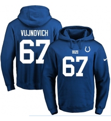 NFL Men's Nike Indianapolis Colts #67 Jeremy Vujnovich Royal Blue Name & Number Pullover Hoodie