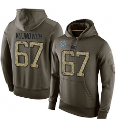 NFL Nike Indianapolis Colts #67 Jeremy Vujnovich Green Salute To Service Men's Pullover Hoodie