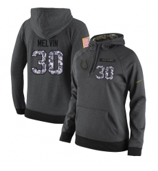 NFL Women's Nike Indianapolis Colts #30 Rashaan Melvin Stitched Black Anthracite Salute to Service Player Performance Hoodie