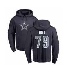 Football Dallas Cowboys #79 Trysten Hill Navy Blue Name & Number Logo Pullover Hoodie