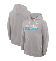 Men's Miami Dolphins Gray Sideline Standard Issue Top Prospect Dri-FIT Hoodie