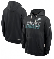 Men's Philadelphia Eagles Black Sideline Standard Issue Top Prospect Dri-FIT Hoodie