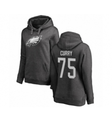Women's Philadelphia Eagles #75 Vinny Curry Ash One Color Pullover Hoodie