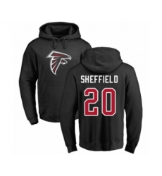 Football Atlanta Falcons #20 Kendall Sheffield Black Name & Number Logo Pullover Hoodie