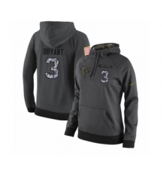 Football Women's Atlanta Falcons #3 Matt Bryant Stitched Black Anthracite Salute to Service Player Performance Hoodie