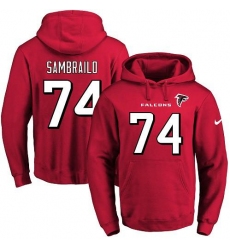 NFL Men's Nike Atlanta Falcons #74 Ty Sambrailo Red Name & Number Pullover Hoodie