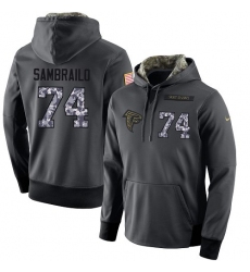 NFL Men's Nike Atlanta Falcons #74 Ty Sambrailo Stitched Black Anthracite Salute to Service Player Performance Hoodie