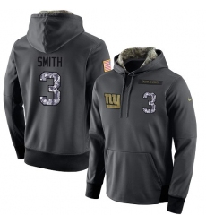 NFL Men's Nike New York Giants #3 Geno Smith Stitched Black Anthracite Salute to Service Player Performance Hoodie