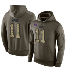 NFL Nike New York Giants #11 Phil Simms Green Salute To Service Men's Pullover Hoodie