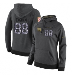 NFL Women's Nike New York Giants #88 Evan Engram Stitched Black Anthracite Salute to Service Player Performance Hoodie
