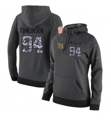 NFL Women's Nike New York Giants #94 Dalvin Tomlinson Stitched Black Anthracite Salute to Service Player Performance Hoodie