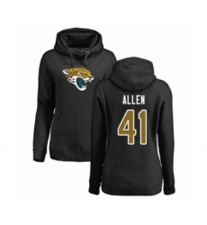 Football Women's Jacksonville Jaguars #41 Josh Allen Black Name & Number Logo Pullover Hoodie