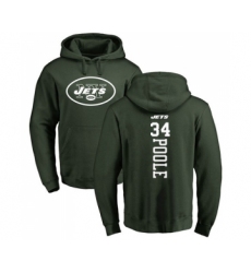 Football New York Jets #34 Brian Poole Green Backer Pullover Hoodie