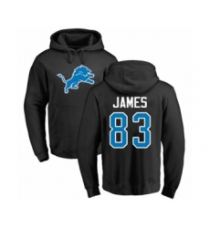 Football Detroit Lions #83 Jesse James Black Name & Number Logo Pullover Hoodie