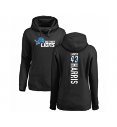 Football Women's Detroit Lions #43 Will Harris Black Backer Pullover Hoodie