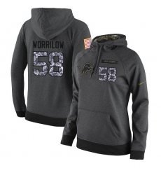 NFL Women's Nike Detroit Lions #58 Paul Worrilow Stitched Black Anthracite Salute to Service Player Performance Hoodie
