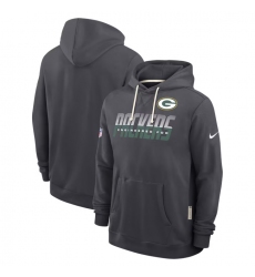 Men's Green Bay Packers Charcoal Sideline Standard Issue Top Prospect Dri-FIT Hoodie