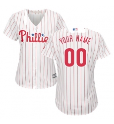 Women's Philadelphia Phillies Majestic White/Red Home Cool Base Custom Jersey
