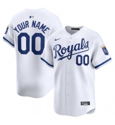 Men's Kansas City Royals Active Player Custom White 2024 Home Limited Stitched Baseball Jersey
