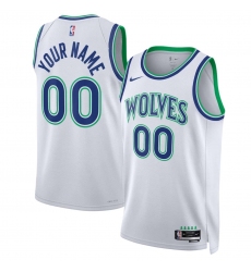 Men's Minnesota Timberwolves Active Player Custom White 2026-27 Association Swingman Edition Stitched Basketball Jersey