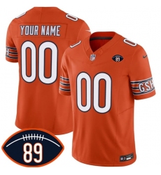 Men's Chicago Bears Active Player Custom Orange 2026 With Mike Ditka 89 Patch F.U.S.E. Vapor Untouchable Limited Football Stitched Jersey