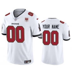 Men's Tampa Bay Buccaneers Active Player Custom White 2025 50th Anniversary Patch Vapor Untouchable Limited Football Stitched Jersey