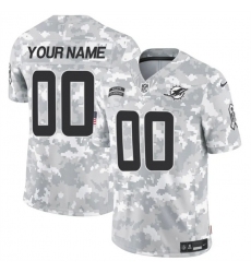 Men's Miami Dolphins Active Player Custom 2024 F.U.S.E Arctic Camo Salute To Service Limited Stitched Football Jersey