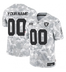 Men's Las Vegas Raiders Active Player Custom 2024 F.U.S.E Arctic Camo Salute To Service Limited Stitched Football Jersey
