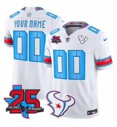 Men's Houston Texans Active Player Custom White 2026 F.U.S.E. Rivalries Collection With 25th Anniversary Patch Limited Football Stitched Jersey