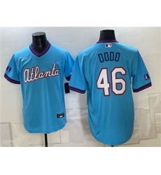 Men's Atlanta Braves #46 Dylan Dodd Blue 2026 City Connect Stadium Stitched Baseball Jersey