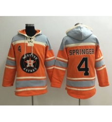 Men's Houston Astros #4 George Springer Orange Baseball MLB Hoodie