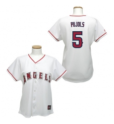 Women's Majestic Los Angeles Angels of Anaheim #5 Albert Pujols Authentic White MLB Jersey